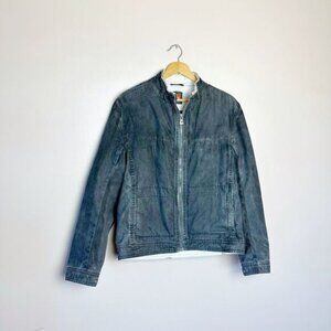 SALE! Men’s Gray Hugo Boss Distressed Zip-Up Jacket Size 40 EUC